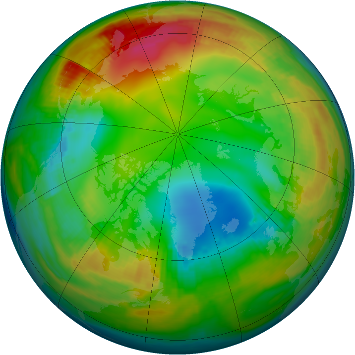 Arctic ozone map for 23 January 2000